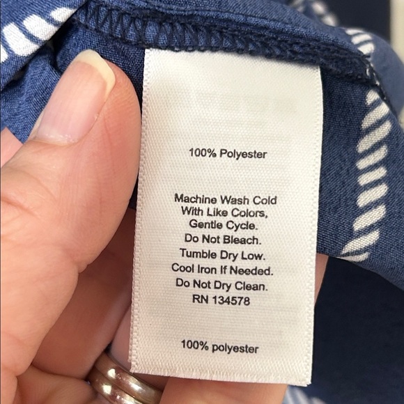 VINEYARD VINES Blue Striped Long Sleeve Ruffle Top Size Medium - Picture 9 of 14